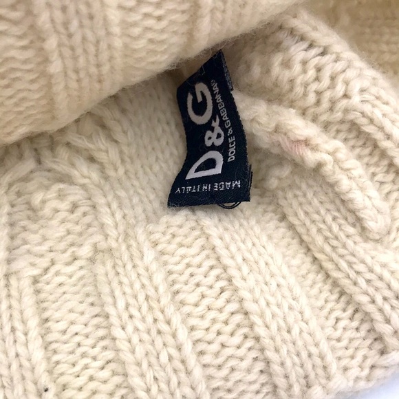 Dolce & Gabbana D&G Expert Fitting Service Cream Beanie One Size - Picture 5 of 5
